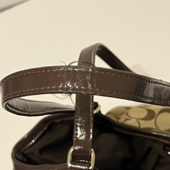 Coach Brown and Tan Monogram Shoulder Bag - Picture 13 of 16